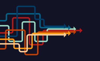 Soyut ok yönü. İş yatırımından başarıya. finansal veri grafiği stratejisi. Teknoloji geçmişi. Yüksek hız.