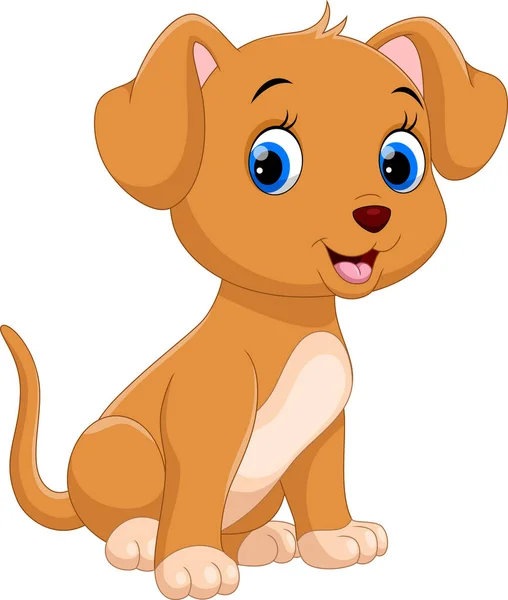 Милая Маленькая Собака Мультфильм Изолирован Белом Фоне — стоковый вектор