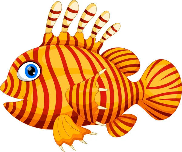 Izolované Bílém Pozadí Kreslené Vtipné Dračí Ryba — Stockový vektor