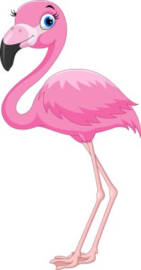 Karikatür pembe flamingo kuşu 