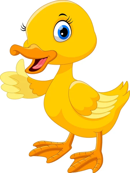 Cute Duck Cartoon Thumb — Stock Vector