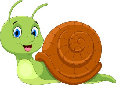 Cute cartoon snail isolated on white background  clipart
