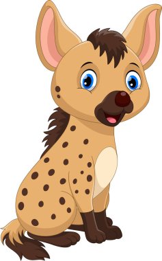 Beyaz arka plan üzerinde izole şirin sırtlan çizgi film 