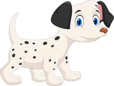 Şirin mutlu Dalmaçyalı köpek çizgi film 