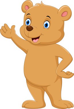 Vektör çizim karikatür mutlu ayı