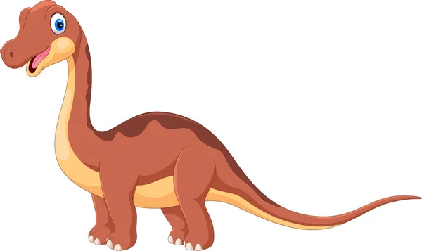 Roztomilý Šťastný Brontosaurus Kreslený — Stockový vektor