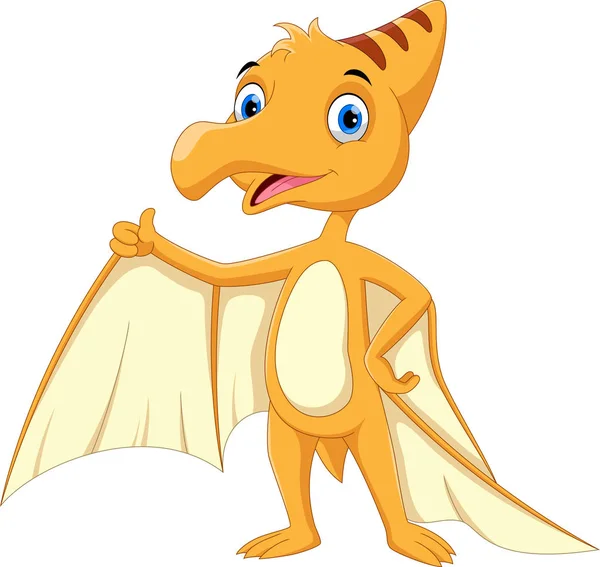 Cute pterodactyl cartoon Royalty Free Vector Image