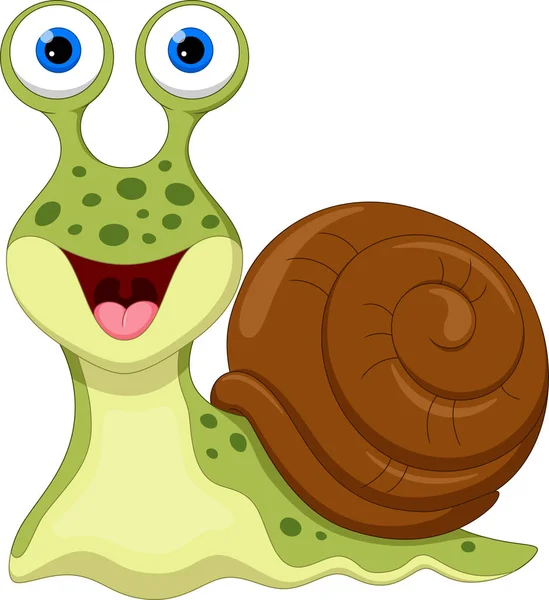 Vector Illustration Cute Snail Cartoon — Stock Vector