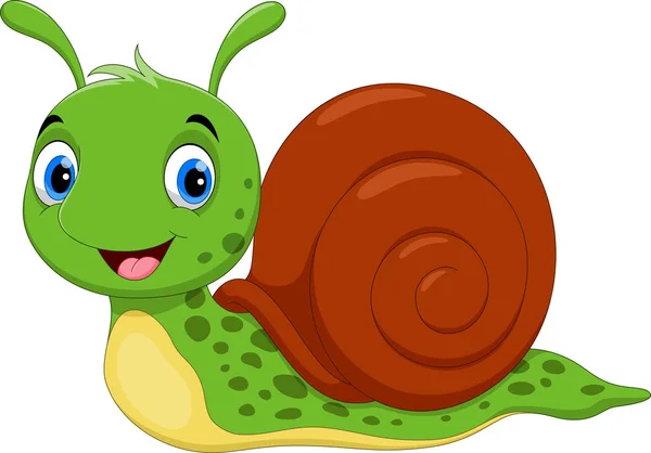 Vector Illustration Cute Snail Cartoon — Stock Vector