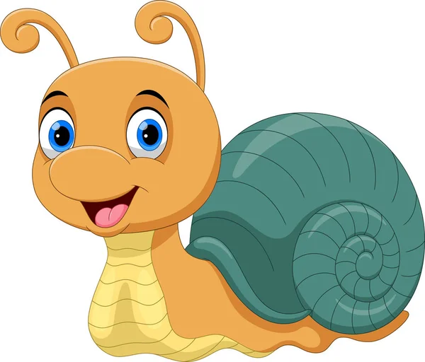 Vector Illustration Cute Snail Cartoon — Stock Vector