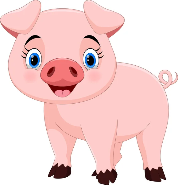 Vector Illustration Cute Pig Cartoon — Stock Vector