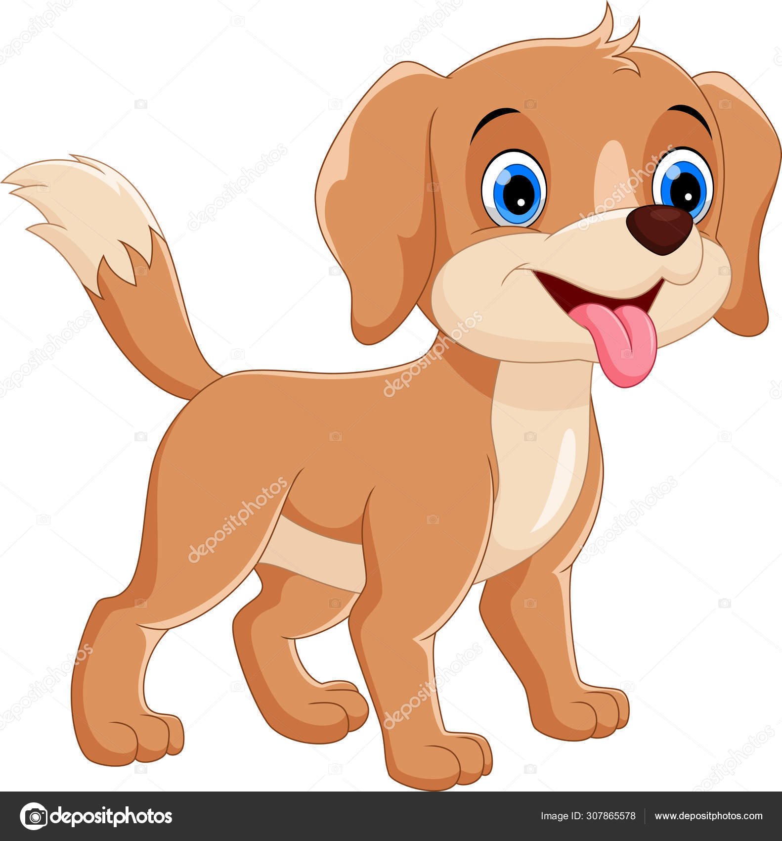 Cute Little Dog Cartoon Stock Vector by ©irwanjos2 307865578