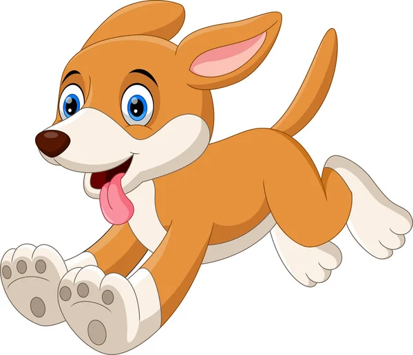 Cute Dog Cartoon Running — Stock Vector