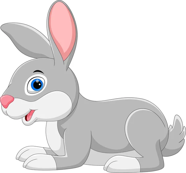 白色背景的快乐兔子卡通片 — 图库矢量图片