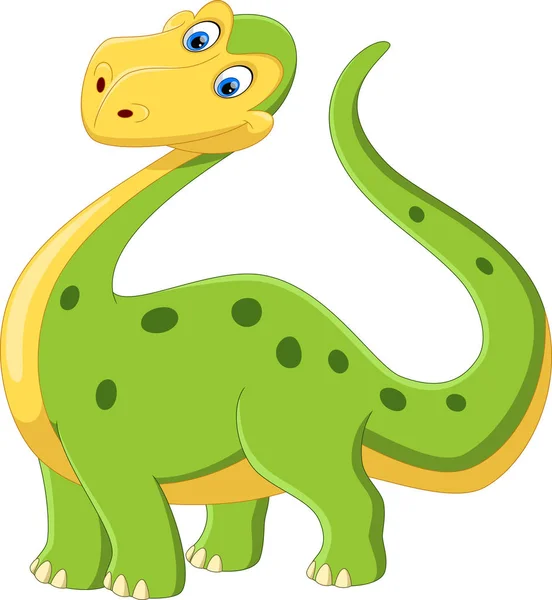 Happy Dinosaur Cartoon White Background — Stock Vector