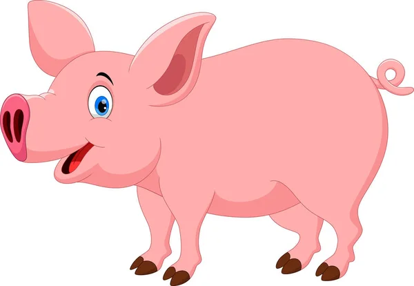 白を基調とした可愛い豚漫画のベクトルイラスト — ストックベクタ