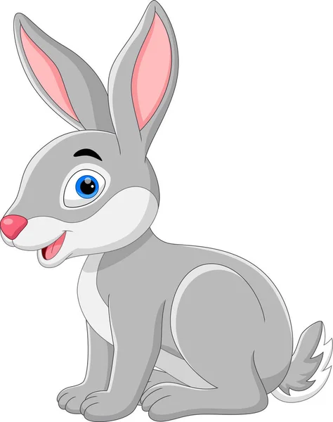 Happy Rabbit Cartoon White Background Stock Vector