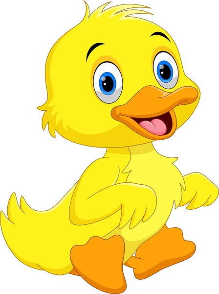 Dibujos Animados Pato Feliz Sobre Fondo Blanco — Vector de stock