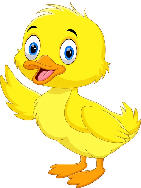 Dibujos Animados Pato Feliz Sobre Fondo Blanco — Vector de stock