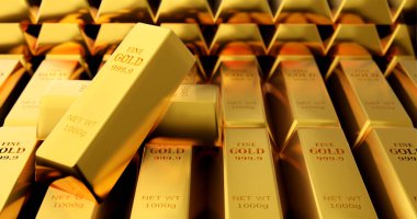 Saf altın külçelerine yapılan ticari yatırım, 1000 gram ağırlığında. Borsa yatırım bankacılığı ve finansal depolama zenginliği kavramı ve başarılı 33d sunum rezervi.