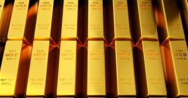 Commerce investment in pure gold bars ingot, the weight of 1000 grams. Concept of stock exchange market investment business banking and financial storage wealth and reserve of success.3d rendering. clipart