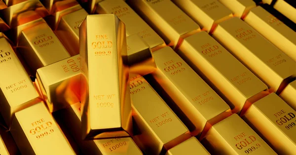 Handel Investitionen Reine Goldbarren Barren Das Gewicht Von 1000 Gramm — Stockfoto