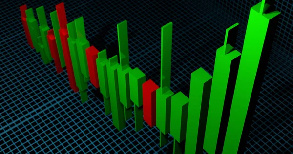 Stock market assets moving up and down, trading statistics, or forex trading graph.concept suitable for financial investment or Economic trends finance statistics and data Analytics.3d rendering.