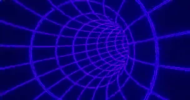 アニメーション抽象技術トンネル科学のネットワークループ宇宙または技術デジタルSci デジタルデータ メイド 接続パス デジタル 3Dレンダリング — ストック動画