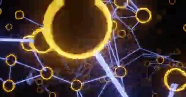 Animación Estrellas Abstractas Volando Más Allá Tecnología Alta Velocidad Ciencia — Vídeo de stock