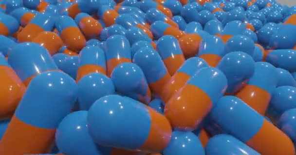 Vykreslování Modré Oranžové Pilulky Kapsle Pro Corona Virus Covid Který — Stock video