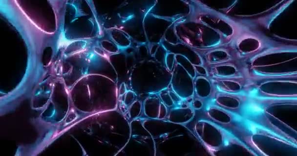 Abstract Achtergrond Animatie Lus Tunnel Wetenschap Kosmische Technologie Digitale Sci — Stockvideo