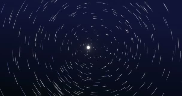 Boyutlu Görüntüleme Yıldız Parlak Yıldızların Izleriyle Gece Gökyüzünde Daireler Çizer — Stok video