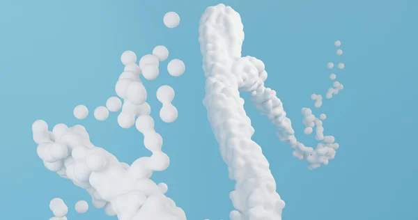 Render White Foam Floating Splash Explosion Air Freeze Stop Motion — Stock Photo, Image