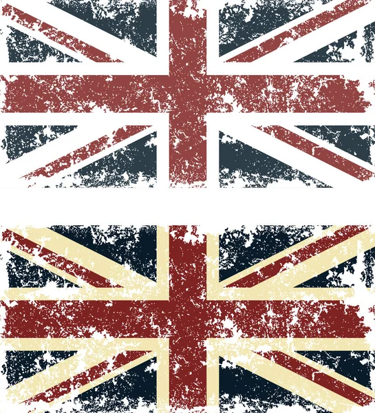 Old Scratched Flag Vector Illustration Vintage English British Flag — Stock Vector