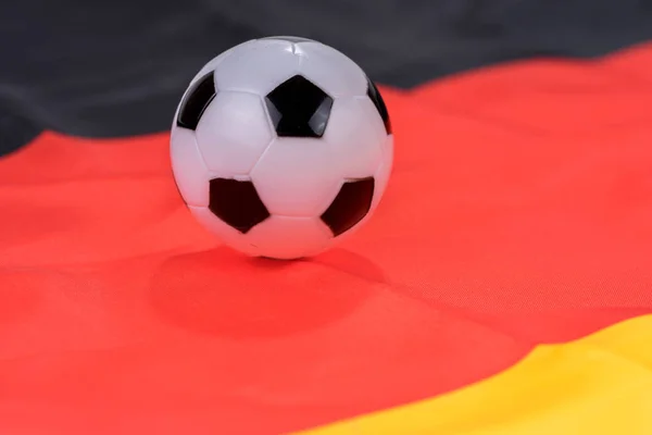 Piłka Nożna Tle Flaga Niemiec Piłka Nożna Piłka Nożna Gry — Zdjęcie stockowe