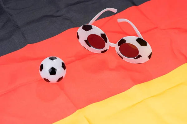 Fútbol Gafas Abstractas Bandera Alemana Fondo Fútbol Fútbol — Foto de Stock