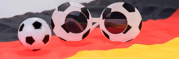 Fútbol Gafas Abstractas Bandera Alemana Fondo Fútbol Fútbol — Foto de Stock