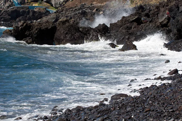 Кам Янисті Узбережжя Березі Атлантичного Океану Острові Мадейра — стокове фото