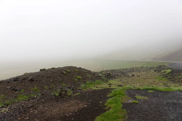 Road Fog Thick Fog Empty Road Iceland — Stock Photo, Image