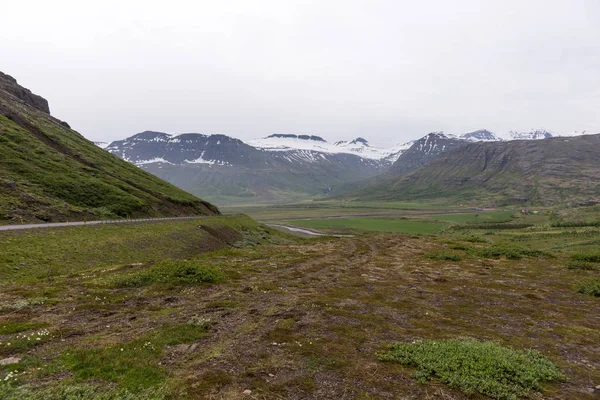 Ijslandse Berglandschap Mooi Landschap Het Voorjaar Rechtenvrije Stockafbeeldingen