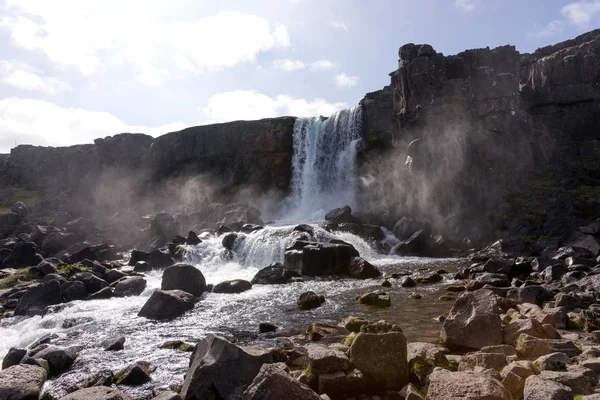 Wasserfall Oxarfoss Goldenen Kreis Thingvellir Nationalpark Island — Stockfoto