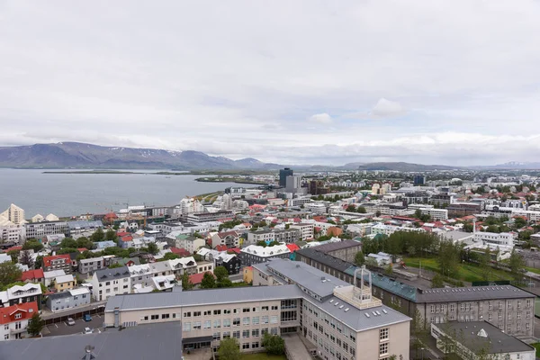 Vista Aerea Del Centro Reykjavik Capitale Dell Islanda — Foto Stock