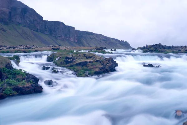 Długi Czas Ekspozycji Rzece Islandii — Zdjęcie stockowe