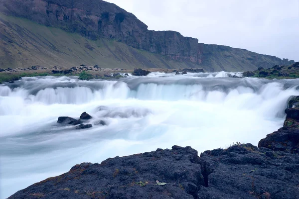 Długi Czas Ekspozycji Rzece Islandii — Zdjęcie stockowe