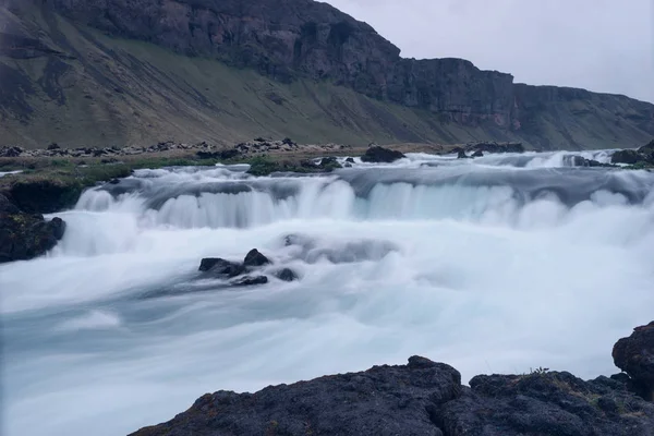 Lange Tijd Blootstelling Rivier Ijsland — Stockfoto