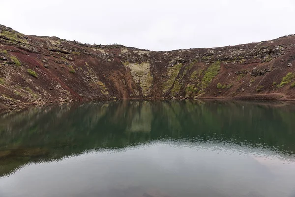 Reflection Water Volcano Crater — Stock Photo, Image