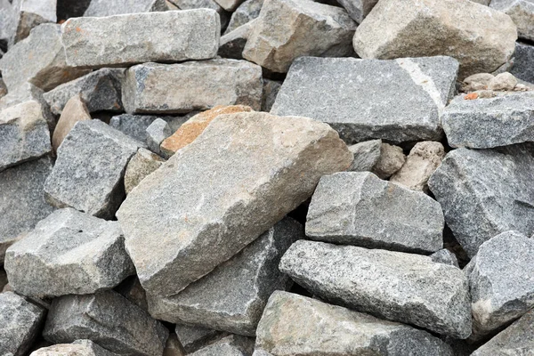 Heap with big stones. Pile of boulders and rocks