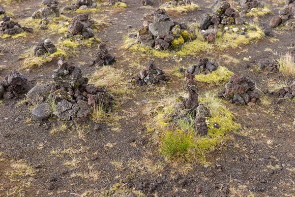 Volcanic Lava Stones Natural Background Icelandic Landscape — Stock Photo, Image