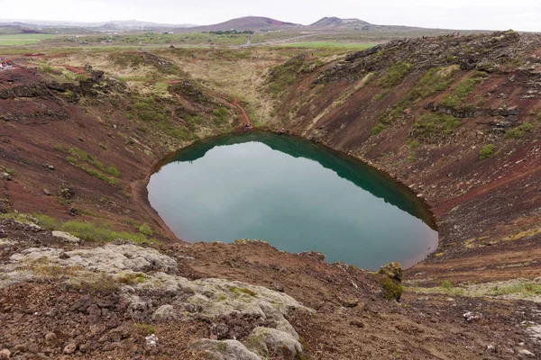 Keri Lago Cratera Vulcânica Também Chamado Kerid Kerith Islândia Parte — Fotografia de Stock