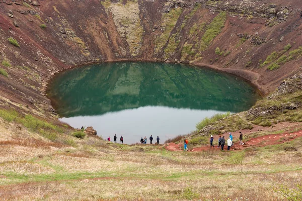 Keri Lago Cratera Vulcânica Também Chamado Kerid Kerith Islândia Parte — Fotografia de Stock